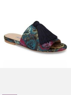 Charles David Sashay Sandal w/Tassel Colorful Slide Size 7.5
